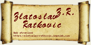 Zlatoslav Ratković vizit kartica